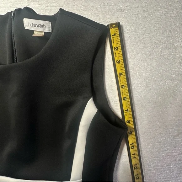 Calvin Klein Black and White Sheath Dress 14P - Picture 10 of 15